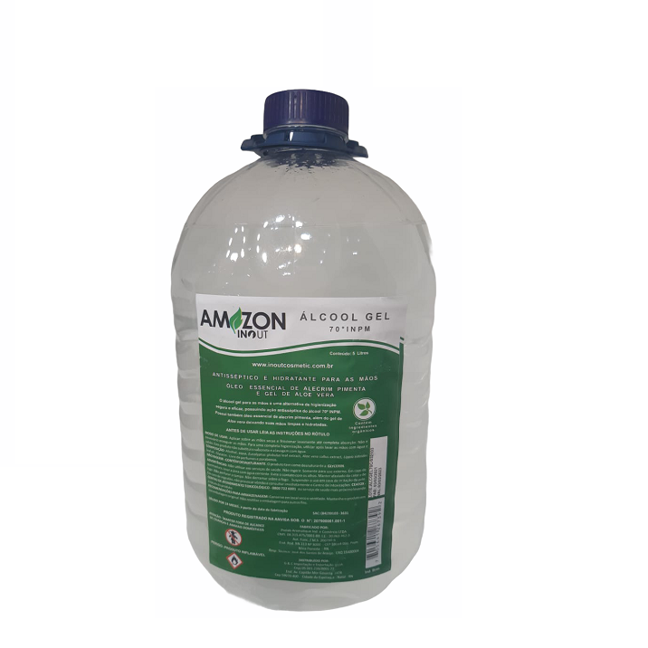 Álcool Em Gel 70º Antisséptico Amazon In Out 5l